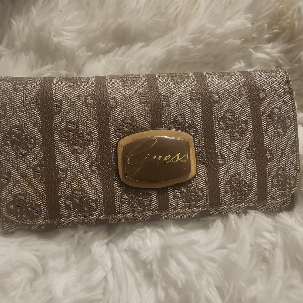 Guess Tan and Brown Women's Wallet